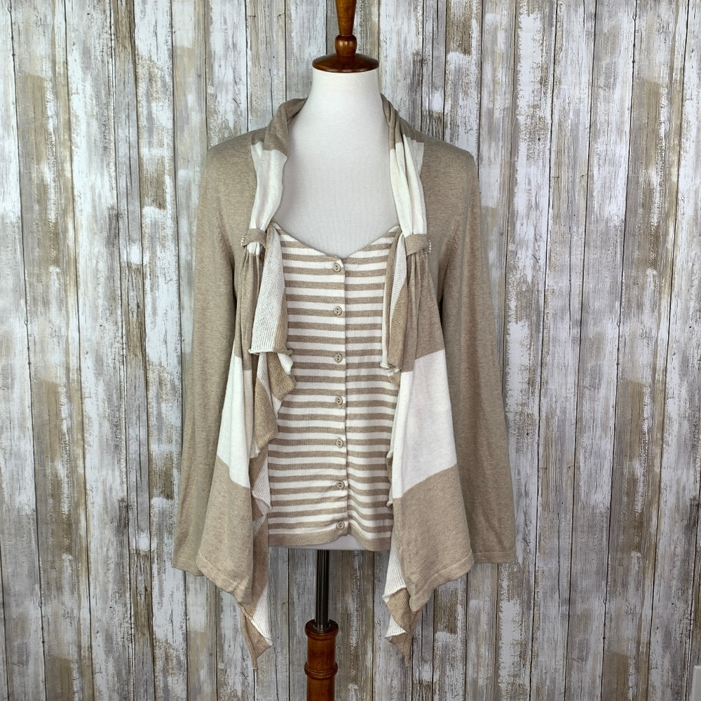 Anthro Moth Yemaya Layered Cardigan Sweater Sz XL